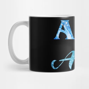 Hydro Flask stickers - letter A monogram (ocean waves + watercolor) | Sticker pack set Mug